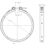 Heavy Duty V-Clamp, Ø=175 / L=20, INOX