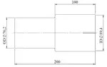 Pipe Adaptor, ID/OD=89.4/76.2 L= 200, ALU