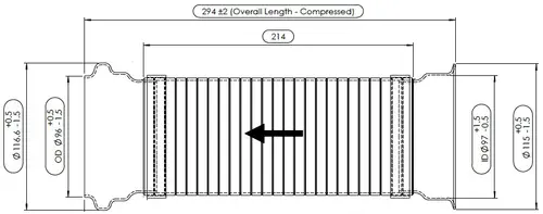 Exhaust Flex, D3S for Peterbilt