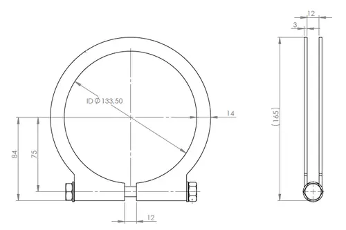 Truck Make Clamp for Iveco, Ø=128-132 mm, ALU