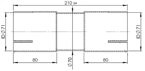 Pipe Connector, ID=71 / L=210, ALU