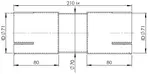 Pipe Connector, ID=71 / L=210, ALU
