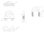 U-Bolt Clamp, Ø=29 / L=50, M8, ZINC