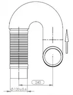 Insulated Exhaust Pipe w. Flex, D2S for Mercedes