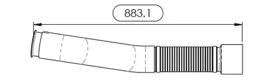 Exhaust Pipe w. Flex, D3S for International
