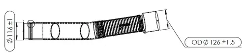 Exhaust Pipe w. Flex, D3S for International