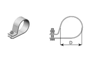 Pipe Clamp, Ø=90 / L=40, M10, ZINC