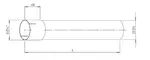 Extension Pipe, OD/ID=76.2/76.7 / L=1500, INOX