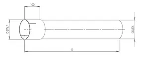 Extension Pipe, OD/ID=76.2/76.7 / L=1500, INOX