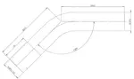 45ø Exhaust Bend, OD/ID=76.1/76.7 L=205, ALU