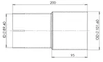 Pipe Adaptor, ID/OD=89.4/101.6 L= 200, ALU