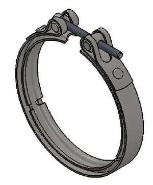 Heavy Duty V-Clamp for DAF, Ø=101.6 / L=20, INOX
