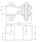 Rubber Mounting for Mercedes, L=75, W=42, H=25, M8, ZINC