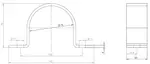 Pipe Bracket, Ø=75 / L=105, ZINC