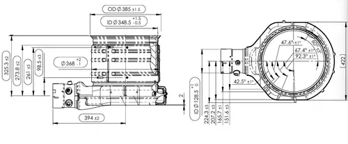 SCR 'Pancake' Outlet for Peterbilt