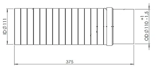 Exhaust Flex, D2S for MAN, E-line, OD/ID=110/111 L=375, INOX