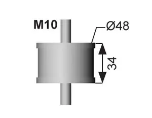 Rubber Mounting for DAF, Ø=50 /L=77, M10, ZINC