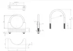 U-Bolt Clamp for DAF, Ø=96/L=145 mm, M10, ZINC