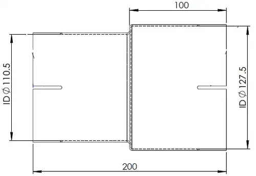 Pipe Adaptor ID/ID=110.5/127.5 L=200, ALU