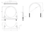 U-Bolt Clamp, Ø=130 / L=177, M8, ZINC