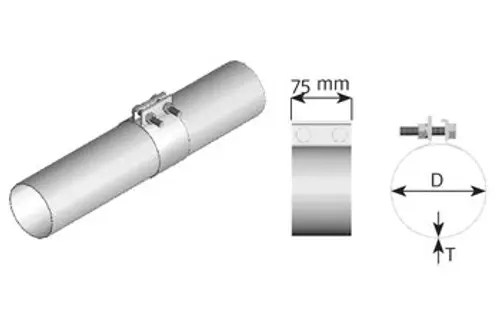ButtFit Flat Clamp, Ø=69.9 / L=75 mm, ALU