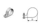Pipe Clamp, Ø=80 / L=40 mm, M10, ZINC