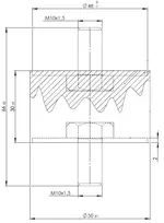 Rubber Mounting for Mercedes, Ø=50 /L=66, M10, ZINC