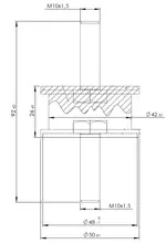 Rubber Mounting for MAN, Ø=50 / L=92, M10, ZINC
