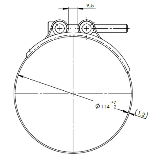 HoseFit Clamp for Iveco, Ø=112-121 / L=20 mm, INOX