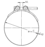 HoseFit Clamp for Iveco, Ø=112-121 / L=20 mm, INOX