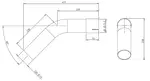 45ø Exhaust Bend, OD/ID=75.5/75 L=230, ALU