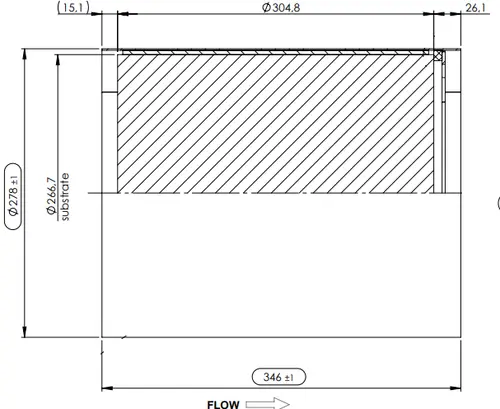 CORDIERITE DPF D10.5"x12" 200 CPSI