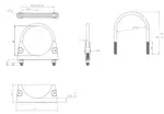 U-Bolt Clamp for DAF, Ø=95.30 / L=135, M8, ZINC