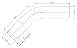 45ø Exhaust Bend, OD/ID=70/70.3 L=205, ALU