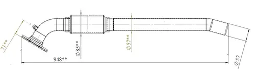 Exhaust Pipe w. Bellow for Iveco