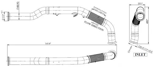 Exhaust Pipe w. Flex, D3S for Renault