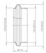 Pipe Connection Male for Volvo style, Ø=101.6 / L=40 mm, INOX