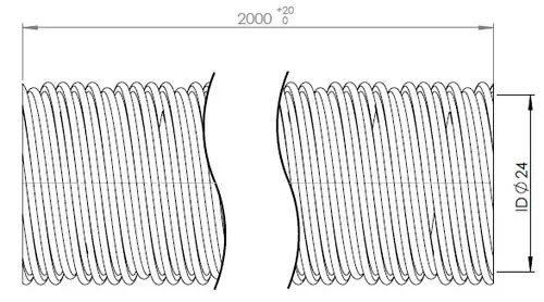 Flex Pipe, AHE, ID=24 L=2000, SS