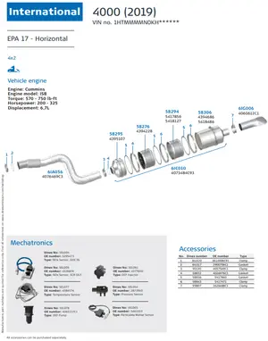 4000 (2019) - Horizontal for International, Engine: Cummins ISB, EPA 17