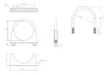 U-Bolt Clamp for Renault, Ø=73 / L=100, M8, ZINC