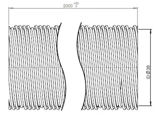 Flex Pipe, AHE, ID=38 L=2000, SS