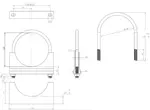 U-Bolt Clamp for Volvo, Ø=120/L=170 mm, M10, ZINC