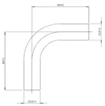 90ø Exhaust Bend, OD=114.3 / L=400, SS