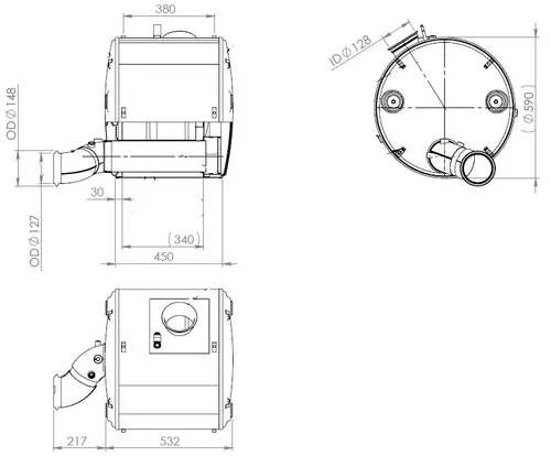 Silencer w. SCR for DAF