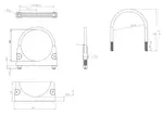 U-Bolt Clamp, Ø=102 / L=135, M8, INOX