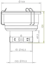 Spark Arrestor, Pipe, Ø=90.5