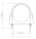 U-Bolt Clamp, Ø=102 / L=150, M8, ZINC