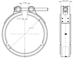 Heavy Duty V-Clamp for Scania, Ø=76.1 / L=20, INOX
