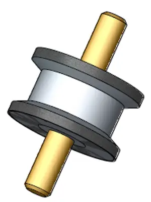 Rubber Mounting for Mercedes, Ø=34 /L=56, M8, ZINC