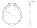 Heavy Duty V-Clamp for Leyland, ÃƒËœ=101.6 / L=20, INOX